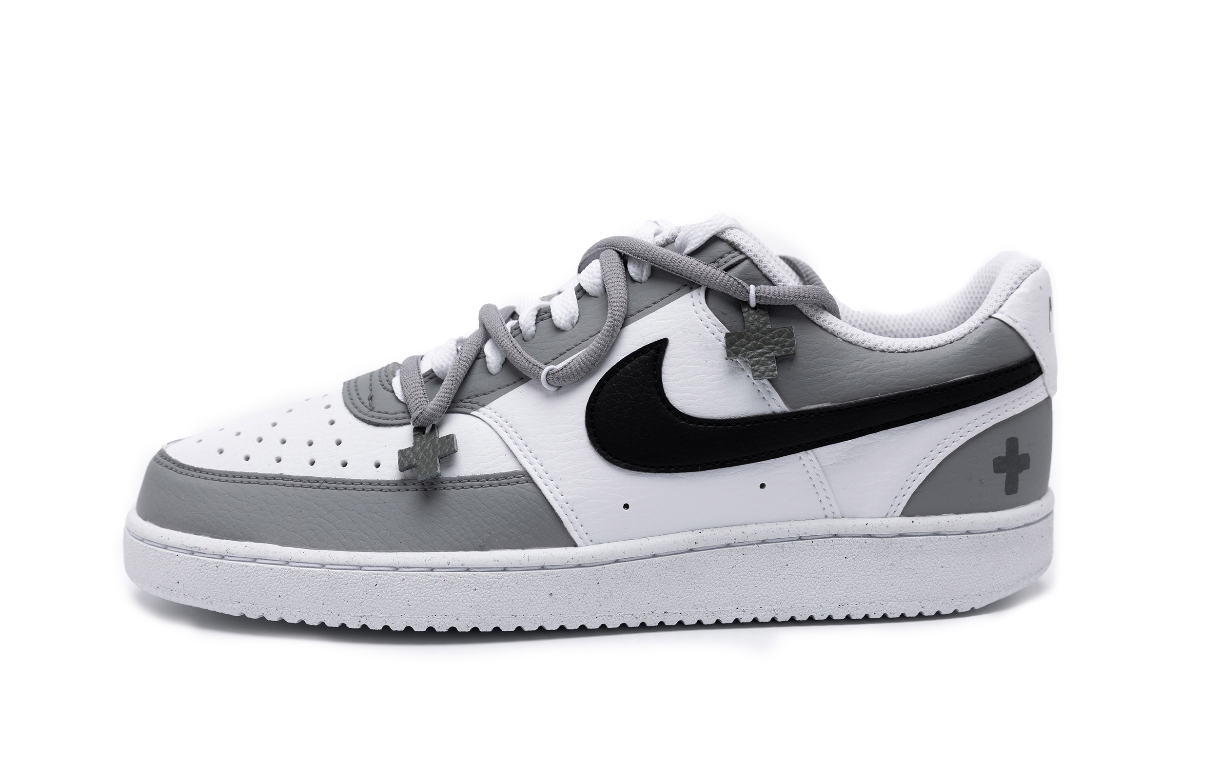 Order 【客製化球鞋】Nike 合成皮革 愛的重生 潮流時尚 減震耐磨 低筒 板鞋 男款 灰色