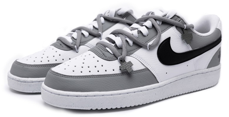 【客製化球鞋】Nike 合成皮革 愛的重生 潮流時尚 減震耐磨 低筒 板鞋 男款 灰色 Shop 【客製化球鞋】Nike 合成皮革 愛的重生 潮流時尚 減震耐磨 低筒 板鞋 男款 灰色