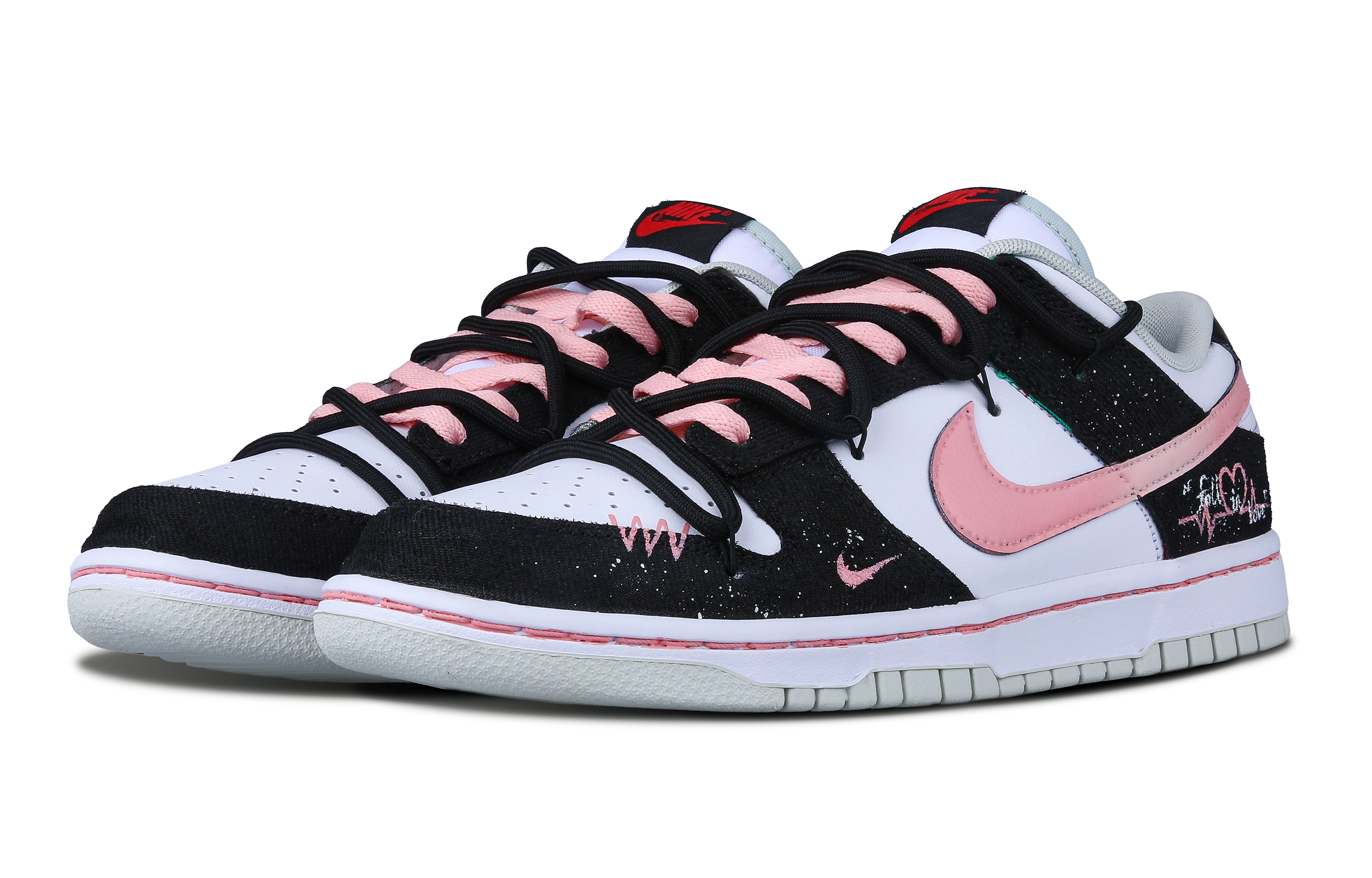 Shop 【訂製球鞋】Nike 夜之戀 小眾塗鴉 防滑耐磨 低筒 板鞋 男女同款 黑色