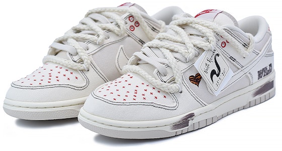 【訂製球鞋】Nike 狂野之心 戶外穿搭 復古 麻繩解構 低筒 板鞋 男款 白色 Lookbook 【訂製球鞋】Nike 狂野之心 戶外穿搭 復古 麻繩解構 低筒 板鞋 男款 白色