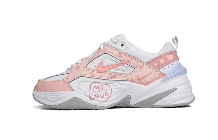 [Custom Shoes] Nike M2K Tekno 'Pink Heart Polka Dot Graffiti'