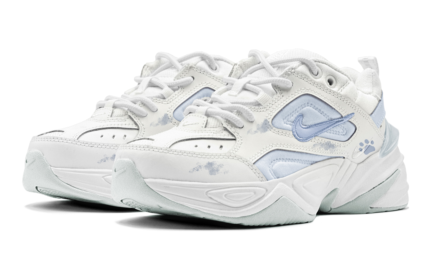 Lookbook 나이키 M2K 테크노 '개학 - 화이트 블루' (커스텀) AV4789-101(TeamS-蓝紫老爹涂鸦男S-BOX)