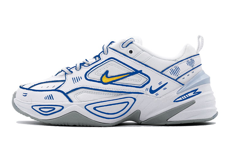 [Custom Shoes] Nike M2K Tekno 'White Blue-Yellow Heartline'