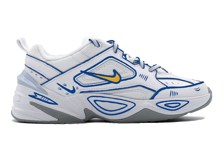 [Custom Shoes] Nike M2K Tekno 'White Blue-Yellow Heartline' 圖 2