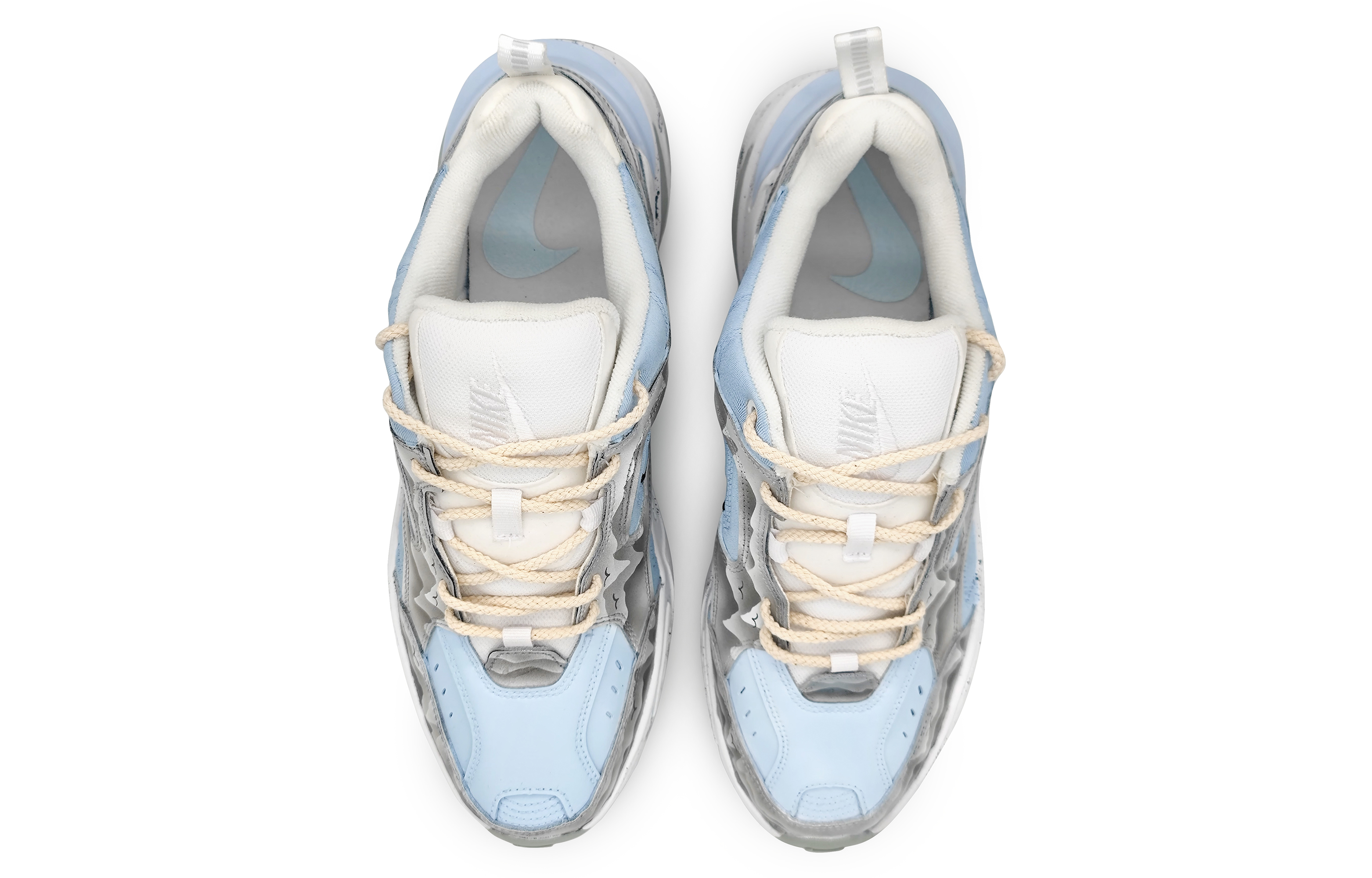 Shop [Sepatu Kustom] Nike M2K Tekno 'Putih Tinta China - Biru Kobalt' AV4789-101(Team16-山河如画钴蓝)