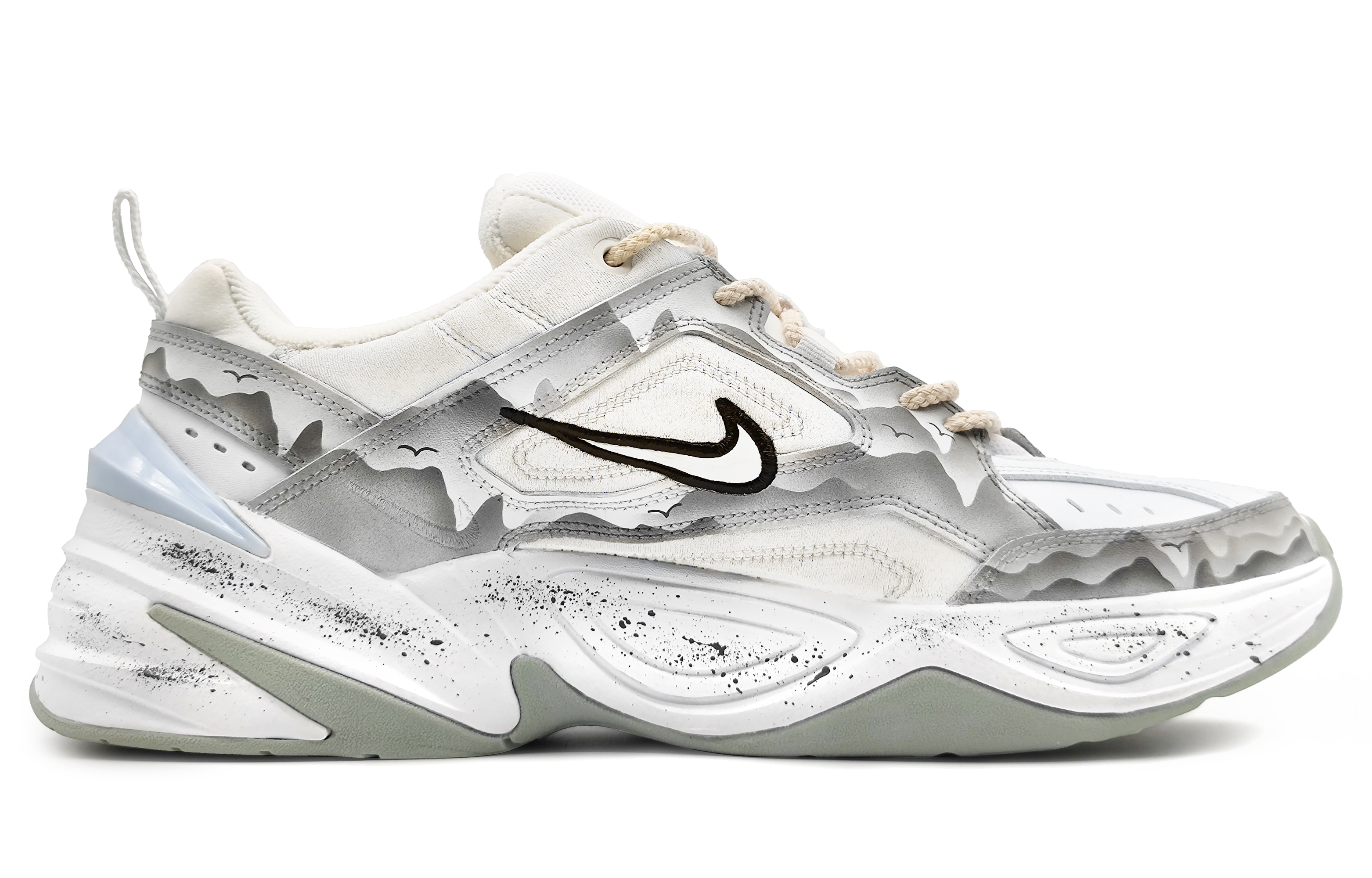 [Custom Shoes] Nike M2K Tekno 'White Ink Painting' 圖 2