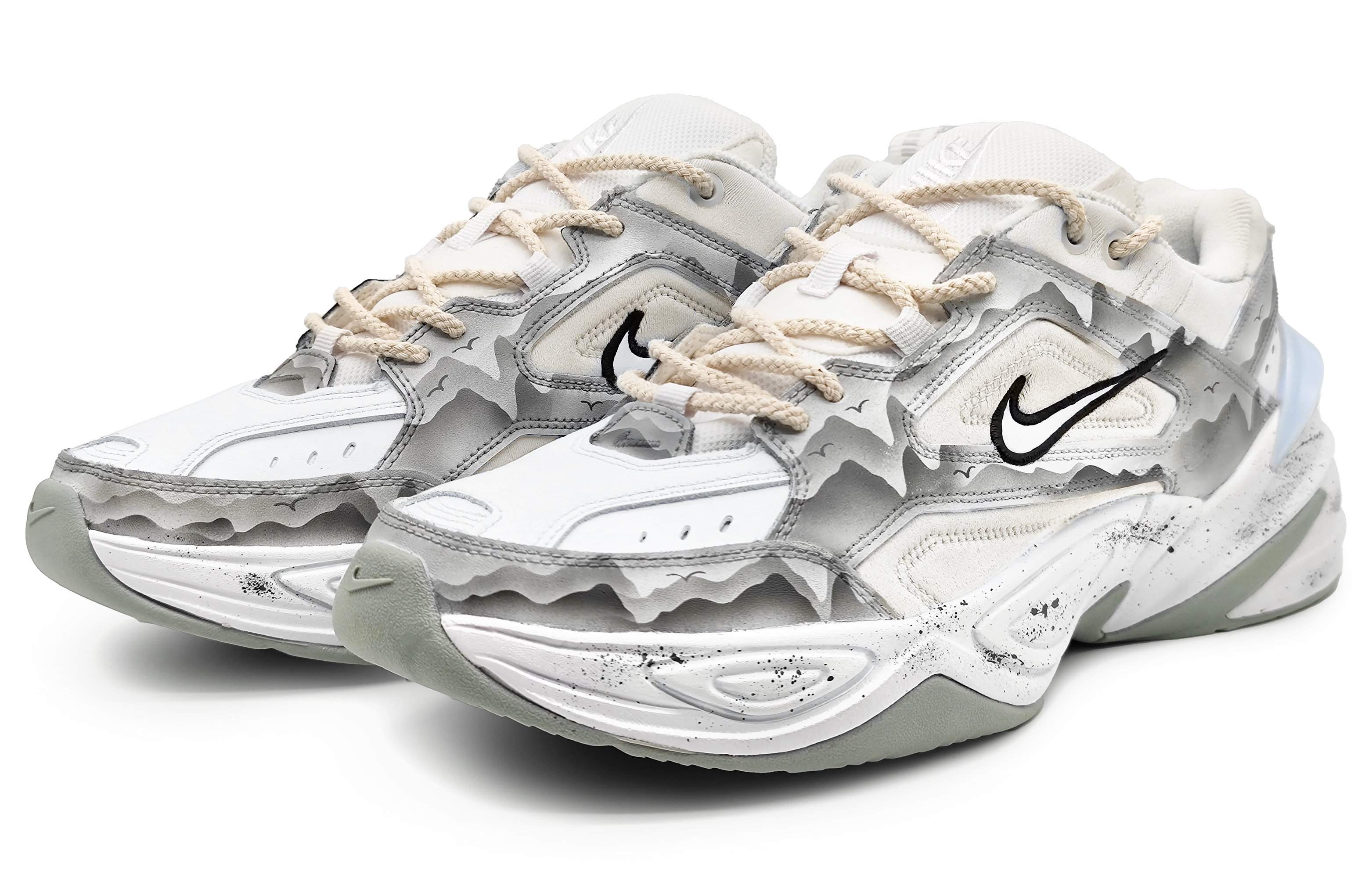 [Custom Shoes] Nike M2K Tekno 'White Ink Painting' 圖 3