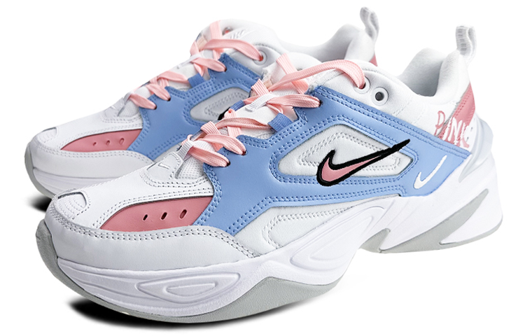 Lookbook 【定制球鞋】Nike M2k Tekno White 是在玩鞋 低筒 禮盒 燈帶 撞色 字母塗鴉 老爹鞋 板鞋 男女同款 粉藍