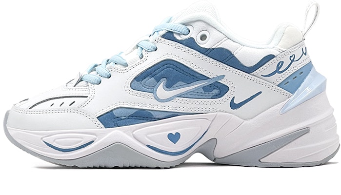 【客製化球鞋】Nike M2K Tekno 白色情人節 藍色愛心 迷彩 復古 增高 低幫 老爹鞋 男女款 藍白 Buy 【客製化球鞋】Nike M2K Tekno 白色情人節 藍色愛心 迷彩 復古 增高 低幫 老爹鞋 男女款 藍白