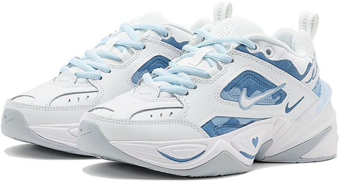【客製化球鞋】Nike M2K Tekno 白色情人節 藍色愛心 迷彩 復古 增高 低幫 老爹鞋 男女款 藍白 Lookbook 【客製化球鞋】Nike M2K Tekno 白色情人節 藍色愛心 迷彩 復古 增高 低幫 老爹鞋 男女款 藍白