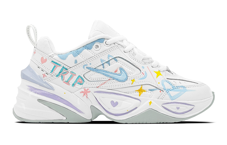 Lookbook [Sepatu Custom] Nike M2K Tekno 'Putih Hari Valentine Grafiti' AV4789-101(TeamS-情人节涂鸦S-BOX)