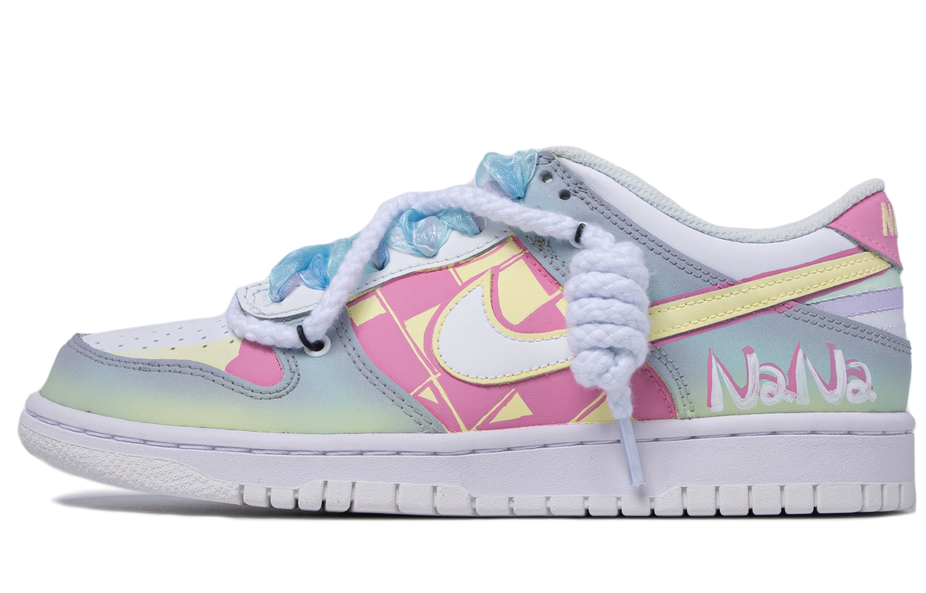 Order Zapatillas personalizadas Nike NANA x Dunk Low 'Da Vinci Rosa Amarillo' DH9765-100(TeamM-女款花颜联名)