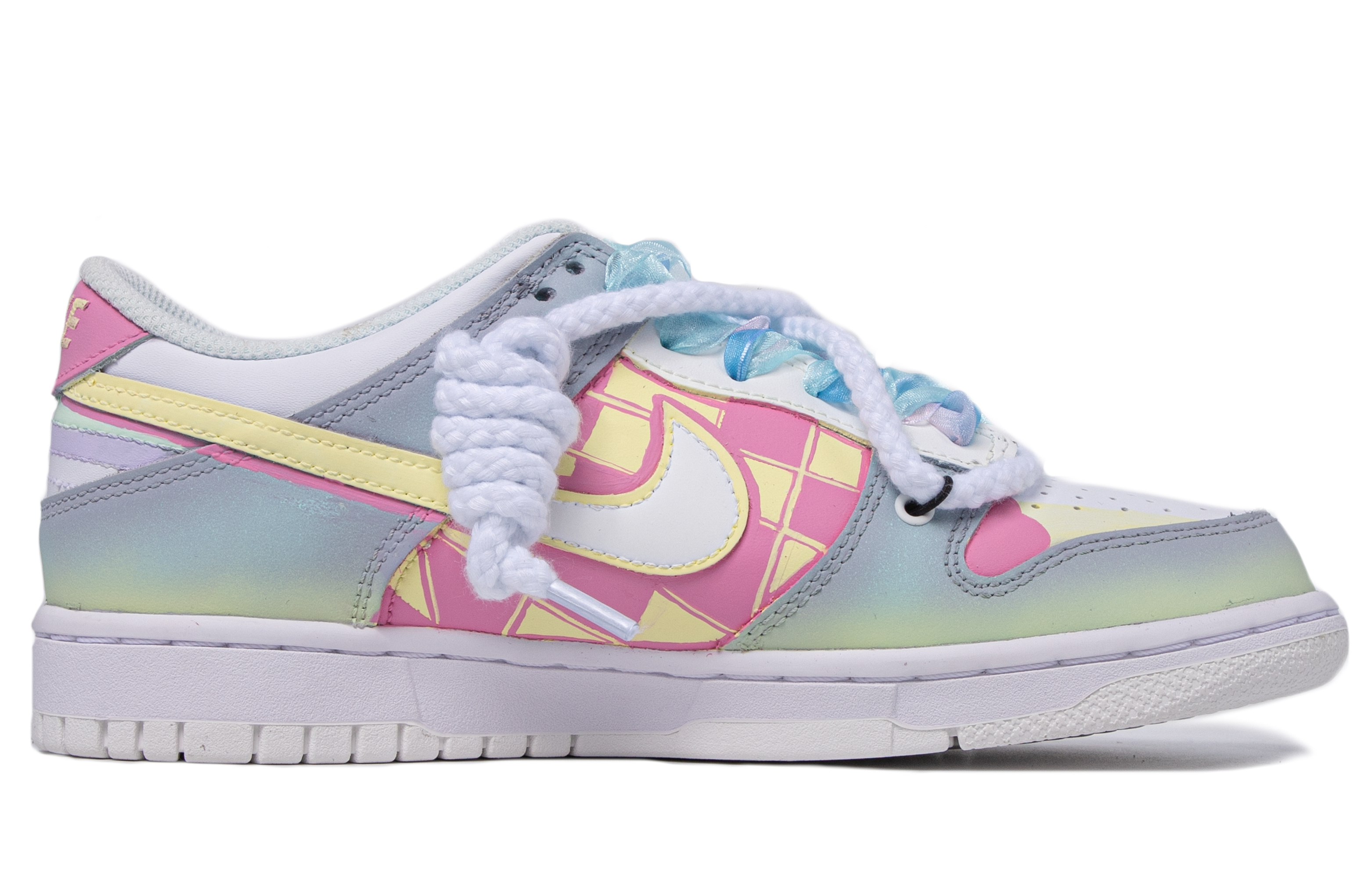 Lookbook Zapatillas personalizadas Nike NANA x Dunk Low 'Da Vinci Rosa Amarillo' DH9765-100(TeamM-女款花颜联名)