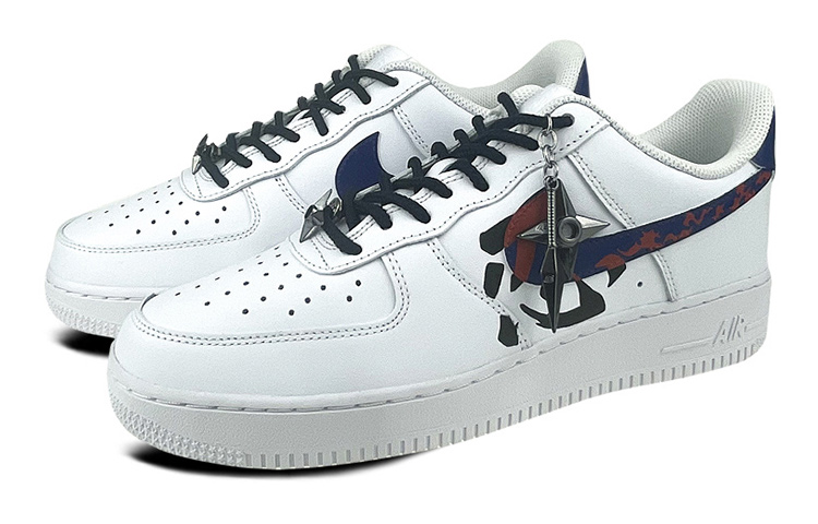 Lookbook [Custom Shoes] Nike Naruto x Air Force 1 Low 'Sasuke Uchiha White Blue'