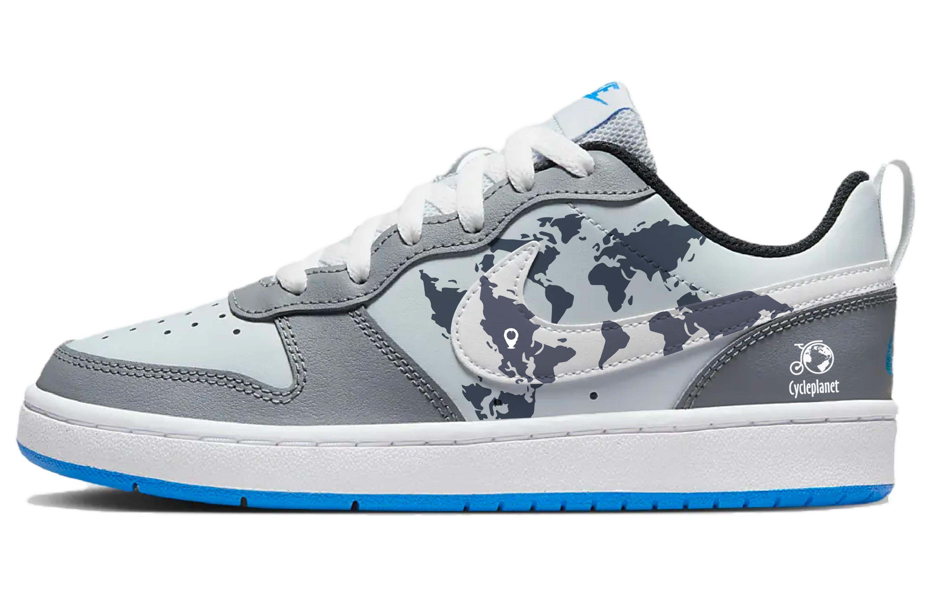 Buy 【カスタムシューズ】ナイキ ナショジオ × コートバラウ ロー『ワールド エクスプローラー グレー-ホワイト』 BQ5448-019(Team56-旅行航海家)