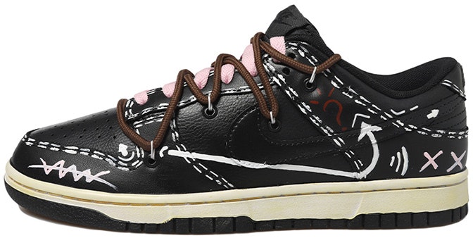 custom-shoes-nike-nba-x-dunk-low-black-white-pink