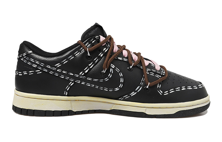 Order 【定製球鞋】 NBA x Nike Dunk Low 二次元倒鉤 做舊Vibe風 雙x 復古 解構風 低幫 板鞋 GS 黑白粉