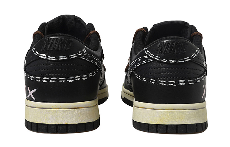 Purchase 【定製球鞋】 NBA x Nike Dunk Low 二次元倒鉤 做舊Vibe風 雙x 復古 解構風 低幫 板鞋 GS 黑白粉