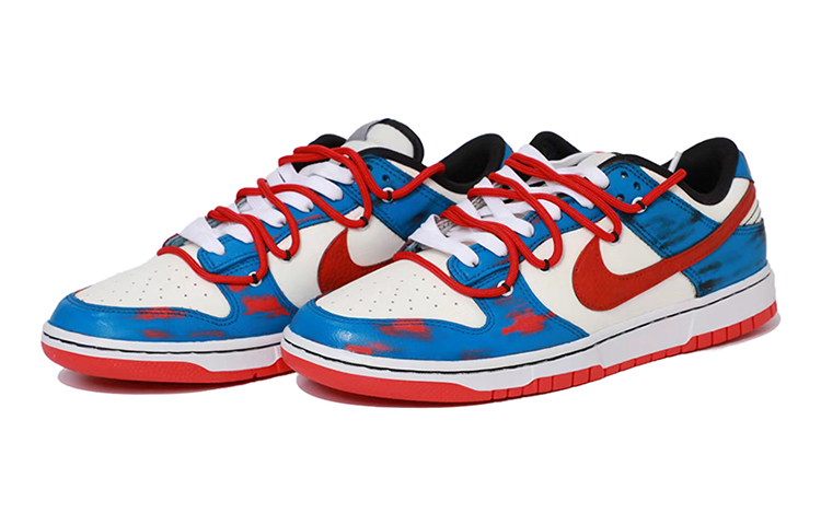 Lookbook [Nike Sepatu] NBA x Dunk Low 'Blue Red Deconstructed' Kustom DO6288-100(Team34-擦擦乐蓝红)