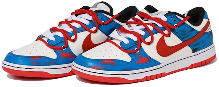 【定制球鞋】NBA x Nike Dunk Low 藍紅擦擦樂 復古解構 低幫 板鞋 GS 藍紅黑 Lookbook 【定制球鞋】NBA x Nike Dunk Low 藍紅擦擦樂 復古解構 低幫 板鞋 GS 藍紅黑