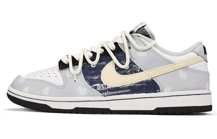 Buy [Kasut Custom] Nike NBA x Dunk Low ‘Denim Tampal Bunga Gajus’ DD3363-002(TeamE-男款牛仔贴布灰白蓝)