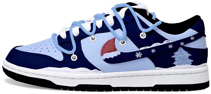 custom-shoes-nike-nba-x-dunk-low-christmas-tree-snowflake-deconstructed-blue-black