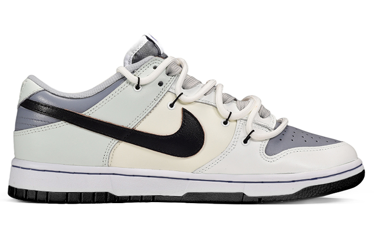 Order ナイキNBA x ダンク ロー「デコンストラクト スマイリーキャンバス - グレー ホワイト」 DD3363-002(TeamE-男款帆布贴灰白)