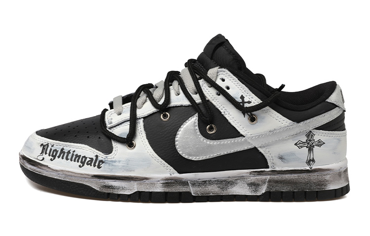 Order Zapatillas Nike NBA x Dunk Low 'Deconstruido Graffiti Cross Vibe' DC9560-001(Team拾玖-黑白银做旧女S-BOX)