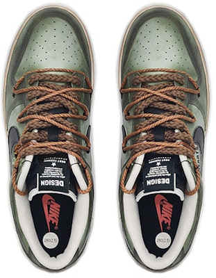 【定製球鞋】NBA x Nike Dunk Low 復古 解構鞋帶 做舊 特殊禮盒 低筒 板鞋 男款 軍綠 Shop 【定製球鞋】NBA x Nike Dunk Low 復古 解構鞋帶 做舊 特殊禮盒 低筒 板鞋 男款 軍綠