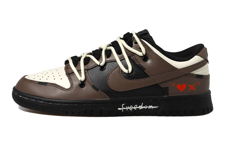 [Custom Shoes] Nike NBA Dunk Low 'Heart Vintage Black-Brown-Cream'