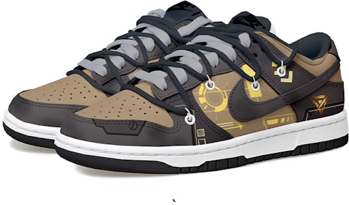 나이키 NBA 덩크 로우 '메카 워리어 - 메타버스' (커스텀) DC9560-001(Team拾玖-黑棕机甲女S-BOX) Lookbook 나이키 NBA 덩크 로우 '메카 워리어 - 메타버스' (커스텀) DC9560-001(Team拾玖-黑棕机甲女S-BOX)