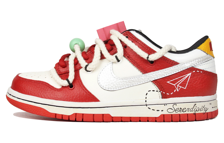 Buy NBA x ダンク Low カスタム "紙飛行機" (白/赤/銀) DO6288-100(TeamJ-积木纸飞机做旧情人节主题）