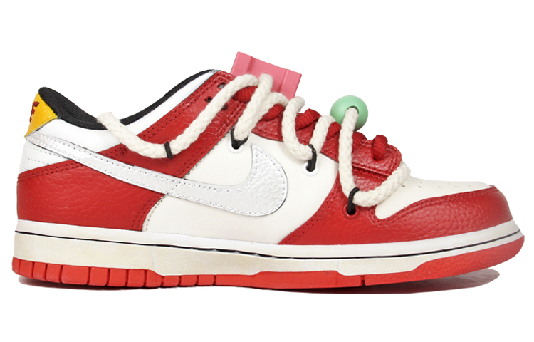 Order NBA x ダンク Low カスタム "紙飛行機" (白/赤/銀) DO6288-100(TeamJ-积木纸飞机做旧情人节主题）