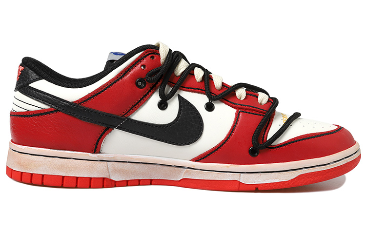 Order 【定制球鞋】 NBA x Nike Dunk Low 星星 做舊Vibe風 二次元 解構鞋帶 低幫 板鞋 男款 紅白黑