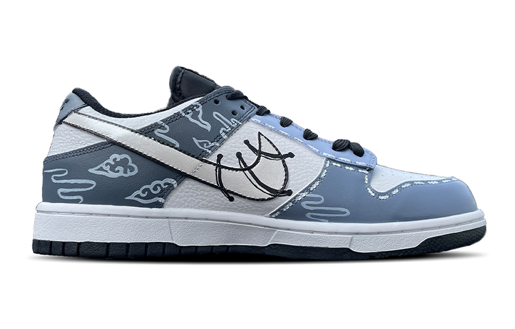 Order 나이키 NBA 덩크 로우 '실버 클라우드 그래피티' (커스텀) DC9560-001(TeamD-GS款银色云纹银灰)