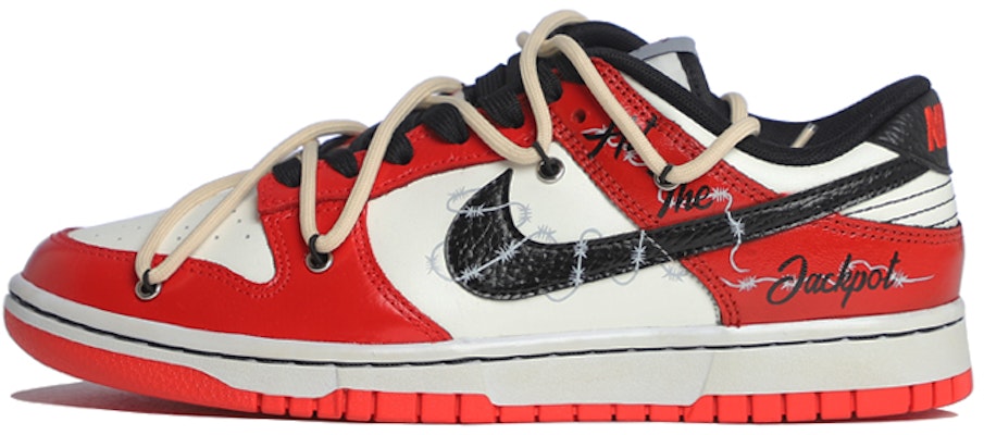【定制球鞋】 NBA x Nike Dunk Low 荊棘之刺S 高街 字母 解構 做舊 情侶 低幫 板鞋 男款 黑紅 Buy 【定制球鞋】 NBA x Nike Dunk Low 荊棘之刺S 高街 字母 解構 做舊 情侶 低幫 板鞋 男款 黑紅