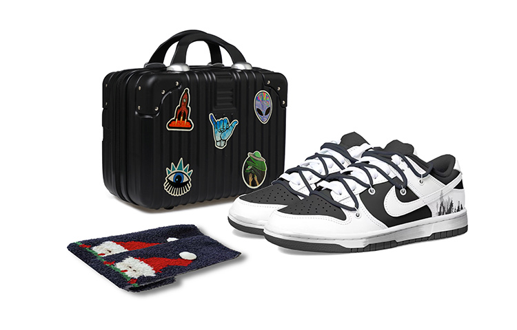 Buy 【定制球鞋】 NBA x Nike Dunk Low OKHR 熊貓 做舊Vibe風 杉樹 聖誕節 復古 解構風 低幫 板鞋 GS 白黑