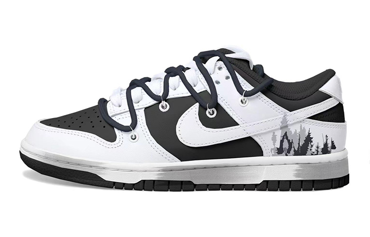 Order 【定制球鞋】 NBA x Nike Dunk Low OKHR 熊貓 做舊Vibe風 杉樹 聖誕節 復古 解構風 低幫 板鞋 GS 白黑