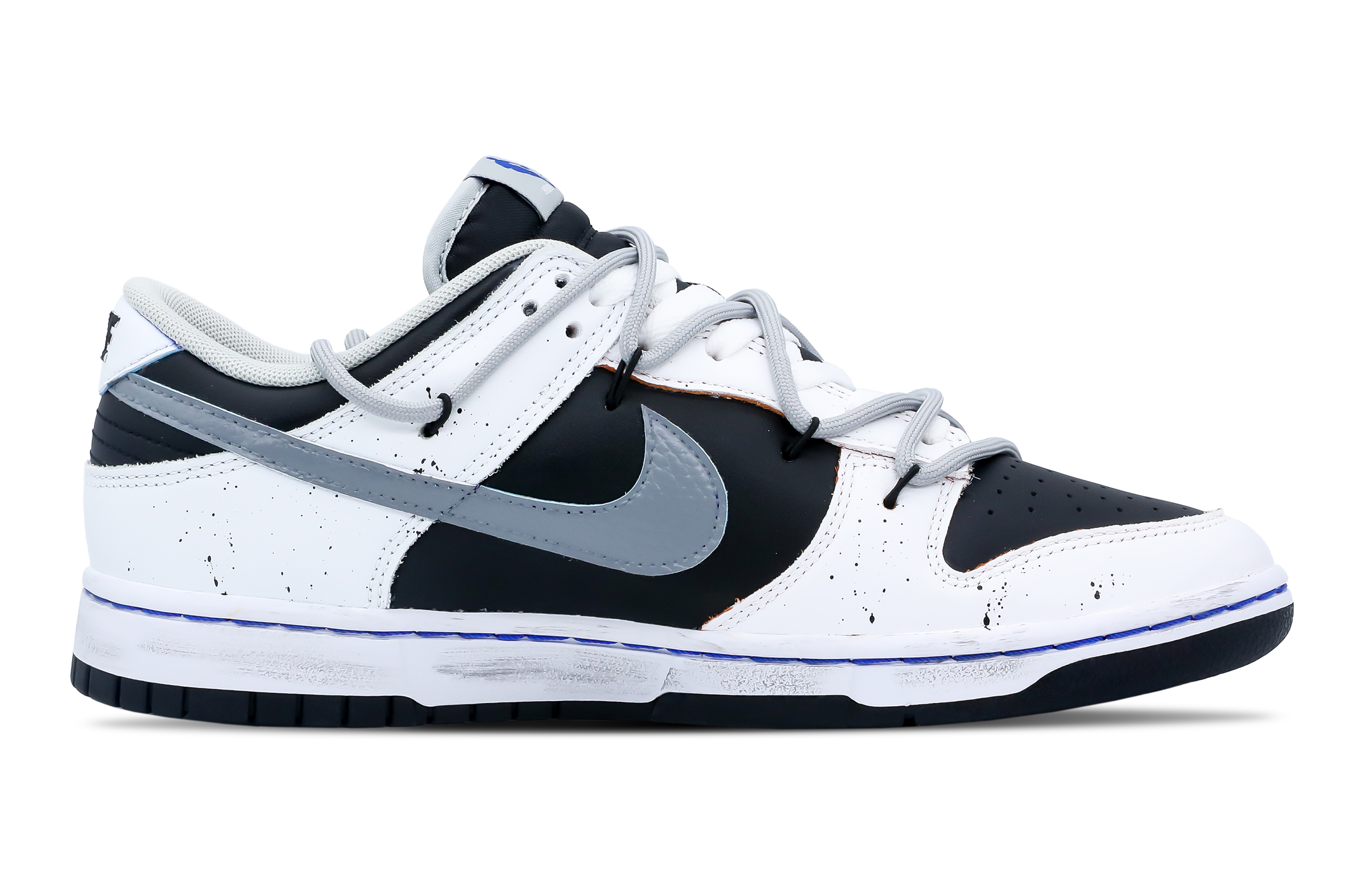 Order [Sepatu Custom] Nike NBA x Dunk Low EMB 'Hitam Putih Panda Terbalik' DD3363-002(Team7-男款泼墨字体)