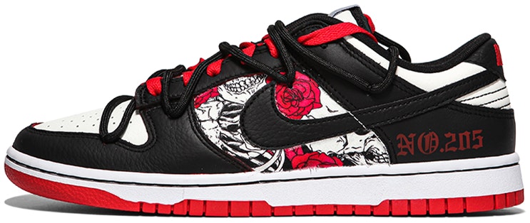 custom-shoes-nike-nba-x-dunk-low-emb-chicago-black-white-red