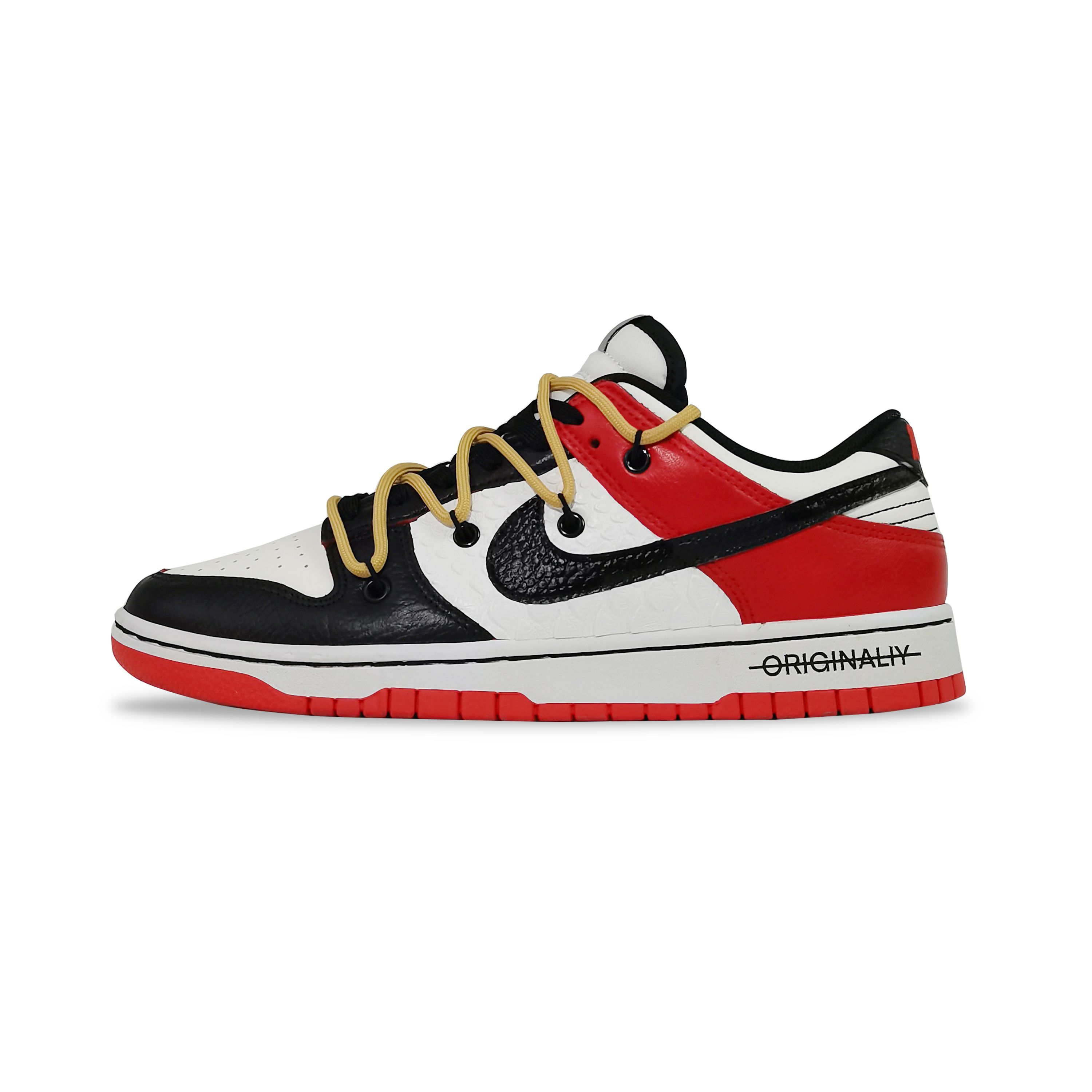 Buy [Sepatu Kustom] Nike NBA x Dunk Low EMB 'Chicago Dual Lace' DD3363-100(TeamG-男款红蛇）