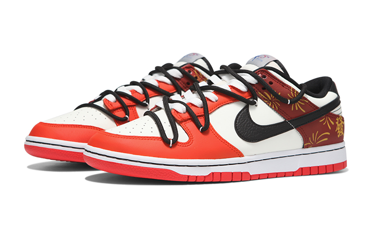 Lookbook 나이키 NBA 덩크 로우 EMB '폭죽 레드' (커스텀) DO6288-100(Teamfour-女款新年烟花)