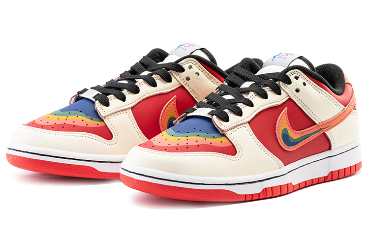 Lookbook [Kasut Tersuai] Nike NBA x Dunk Low EMB 'Peta Haba Seni Pop' DD3363-100(Team29-男款波普渐变红米黄)