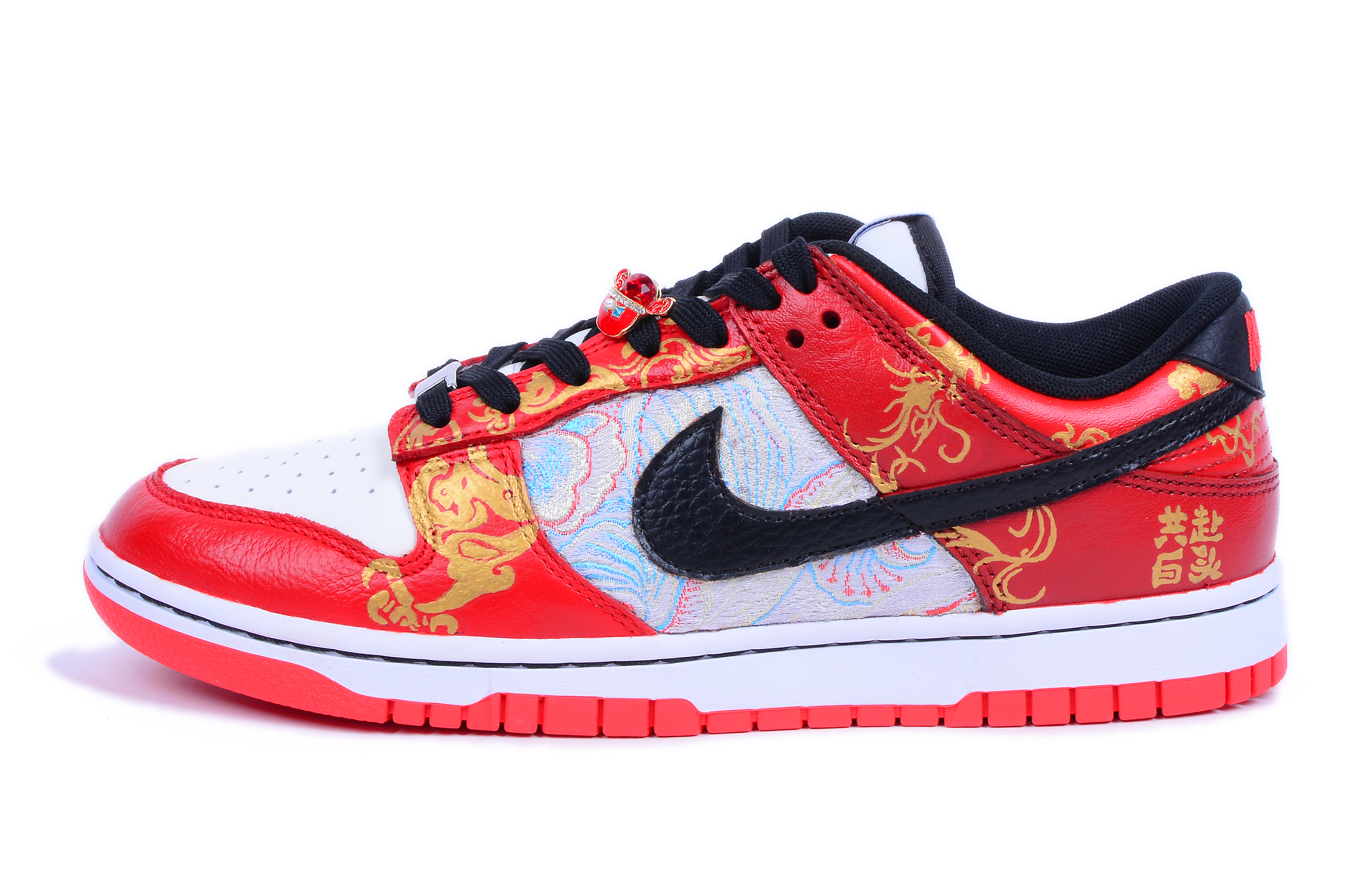 [Custom Shoes] Nike NBA x Dunk Low EMB Red Gold Black 'Till Death Do Us Part'