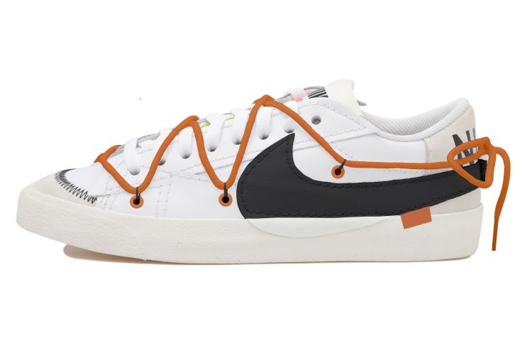 Buy [Sepatu Kustom] Nike Off-White x Blazer Low 'Hitam Putih Oranye' DN2158-101(Team拾玖-低帮黑白S-BOX）