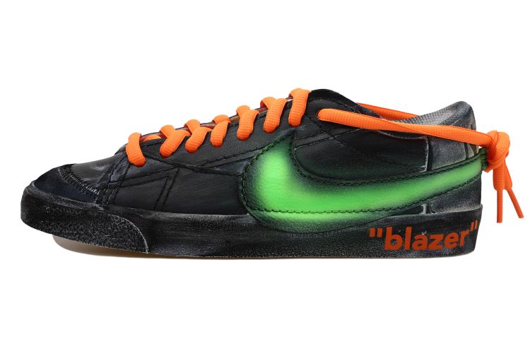 [Custom Shoes] Nike Off-White x Blazer Low 'Black Green Deconstructed'