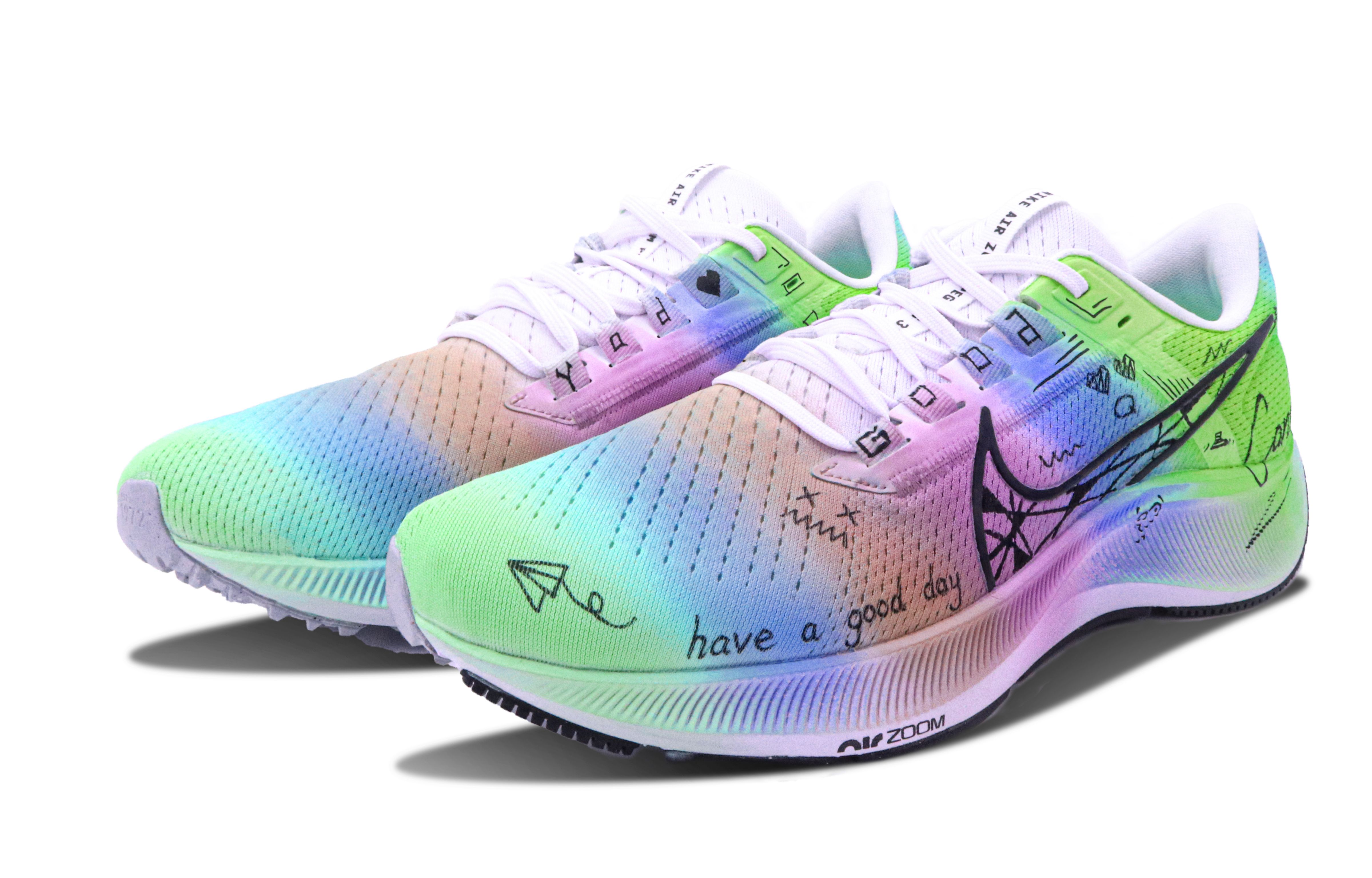 Shop [オーダーシューズ] ナイキ ペガサス 38 'ドーパミンキャンディ' CW7356-100(Team147-彩虹糖)