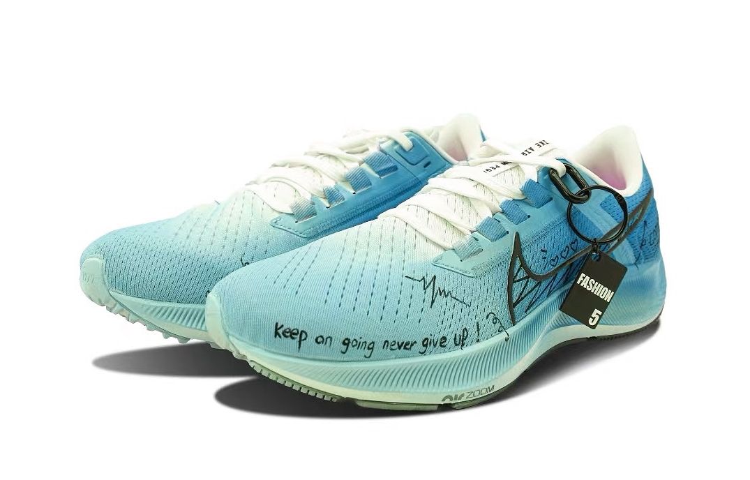 Shop [Kasut Custom] Nike Pegasus 38 'Island Dopamine Mint Biru' CW7356-100(Team147-蓝色浅岛)