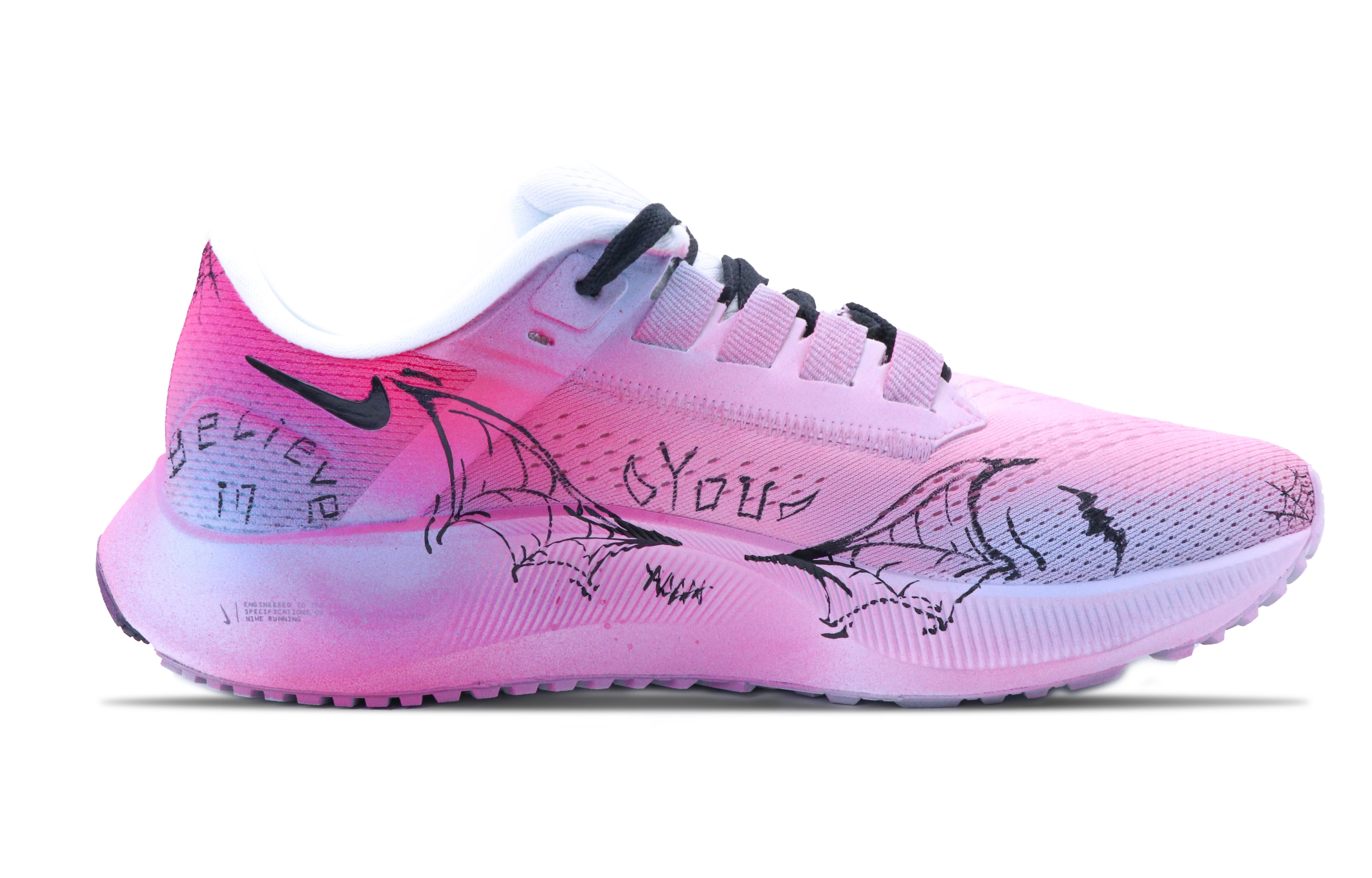 Lookbook [Zapatos Personalizados] Nike Pegasus 38 'Graffiti Rosa' CW7356-100(Team147-迷幻)