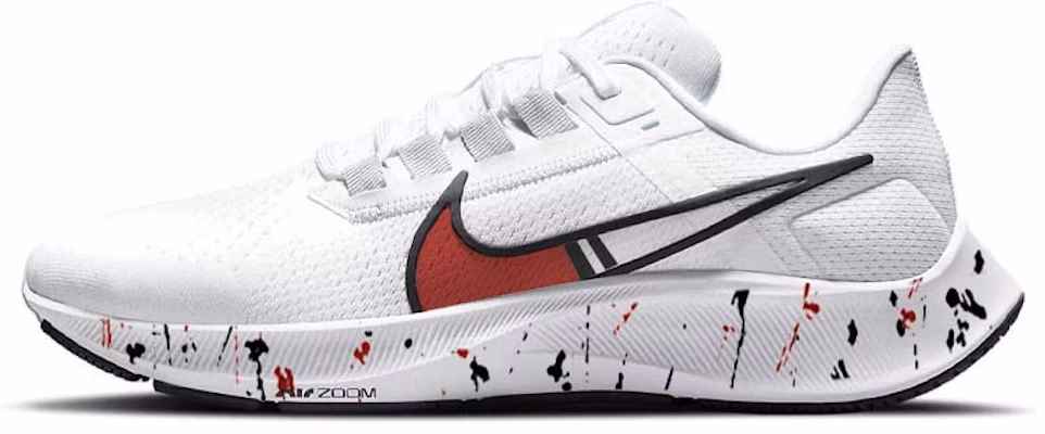 【客製化球鞋】 Nike Pegasus 38 潮流潑墨 經典紅黑防滑耐磨輕便 低筒 馬拉松跑步鞋 男款 白色 Buy 【客製化球鞋】 Nike Pegasus 38 潮流潑墨 經典紅黑防滑耐磨輕便 低筒 馬拉松跑步鞋 男款 白色